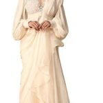 Saree Trends Women's Faux Georgette ready to wear Frill saree with unstitched blouse