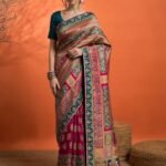 Woven Viscose Saree with Unstitched Blouse
