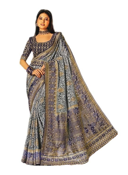 81kRQ0TPQL._SY741_.jpg Women's Saree with Matching Blouse Piece| Trending| Stunning Designs| - Image 1